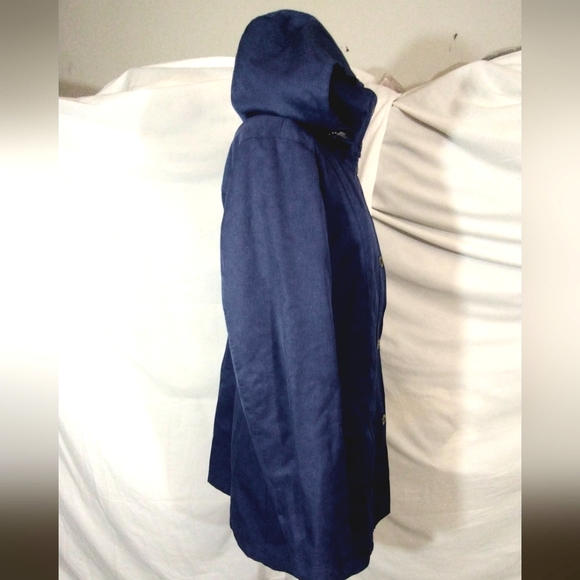 Kristen Blake Winter Jacket Blue Hooded, ZipUp Snaps, Pockets, Insulated Lined,M - Picture 4 of 16